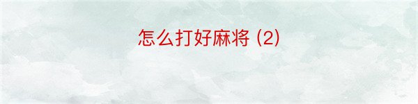 怎么打好麻将 (2)