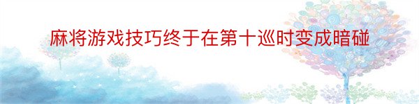 麻将游戏技巧终于在第十巡时变成暗碰