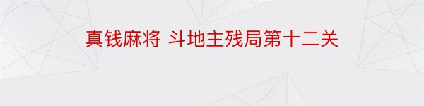 真钱麻将 斗地主残局第十二关