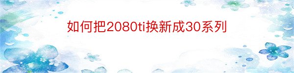 如何把2080ti换新成30系列