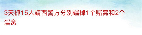 3天抓15人靖西警方分别端掉1个赌窝和2个淫窝