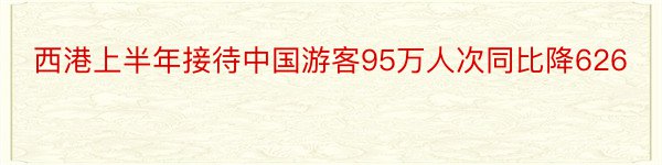 西港上半年接待中国游客95万人次同比降626