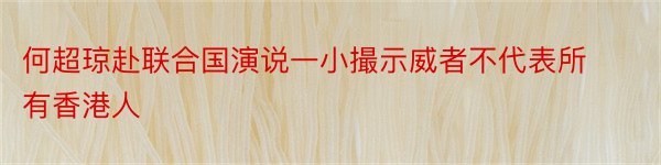 何超琼赴联合国演说一小撮示威者不代表所有香港人